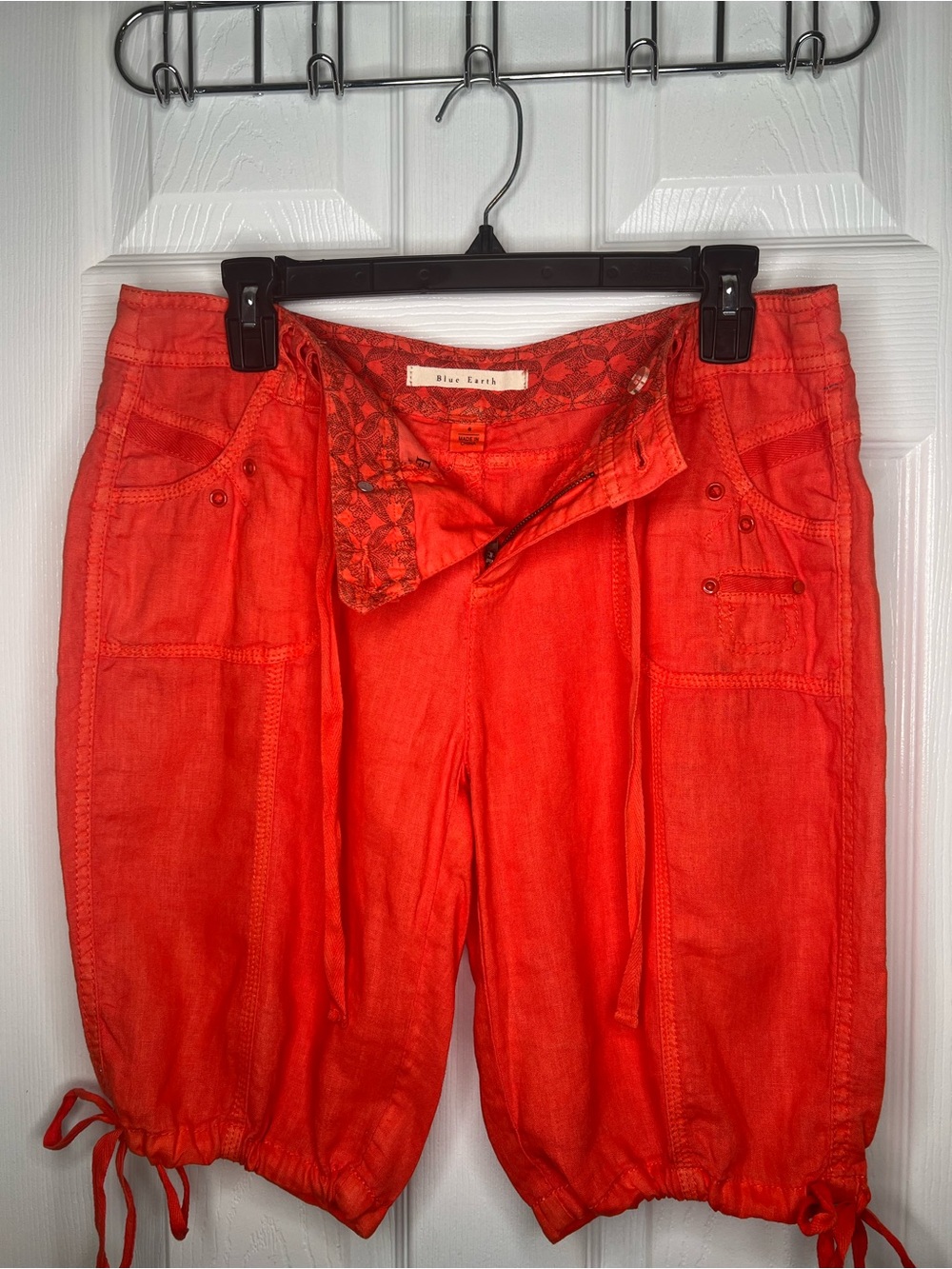 Blue Earth Red Drawstring Bermuda Shorts - Picture 6 of 8